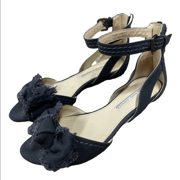 VERA WANG LAVENDER Leni Canvas Bow Flat Sandals 6M - Picture 3 of 16
